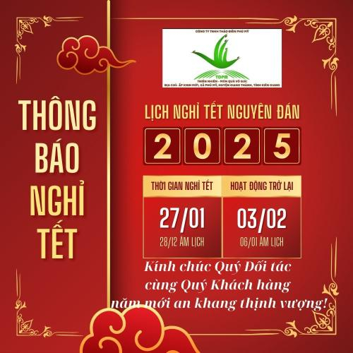 Thông Báo Lịch Nghỉ Tết 2025.